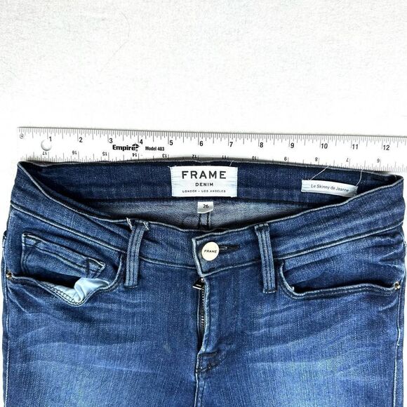 Frame Dark Blue Le Skinny de Jeanne Denim Jeans Women’s 26‎ - Picture 2 of 10